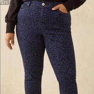ADDITION ELLE Sz 22 Skinny Leopard Print  High Rise Jeans NWT